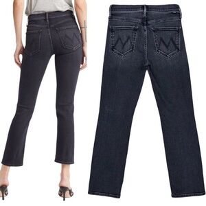 MOTHER The Mid Rise Dazzler Ankle Jeans Stretch Pockets Size 31 Black/Gray